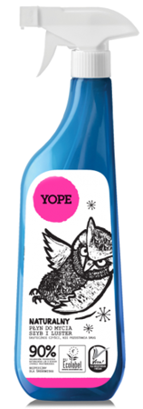 Yope - Naturalny płyn do mycia SZYB i LUSTER 90% składników pochodzenia naturalnego NATURALNY 750ml 5905279370104